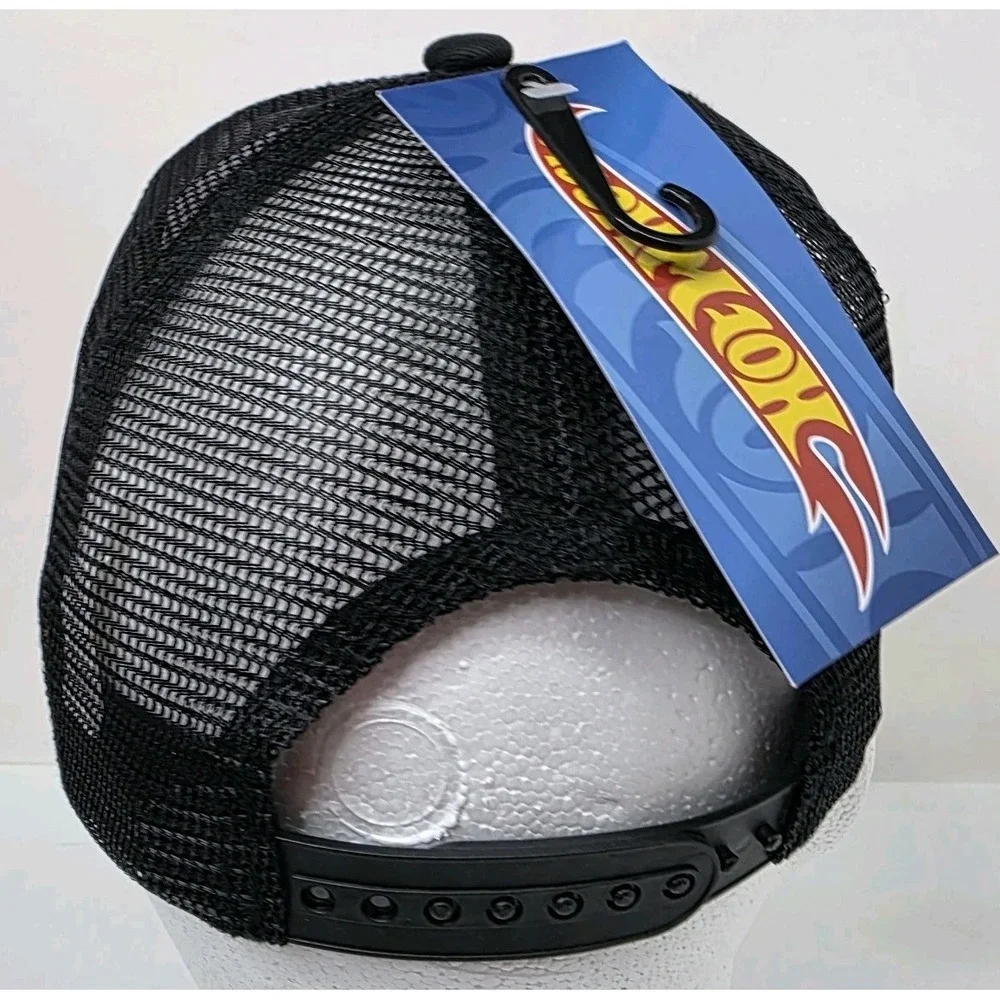 Hot‎ Wheels Snapback Hat Cap Black, White Hot Wheels Logo Kids Adults Unisex